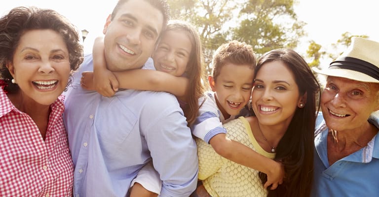 Family laughing