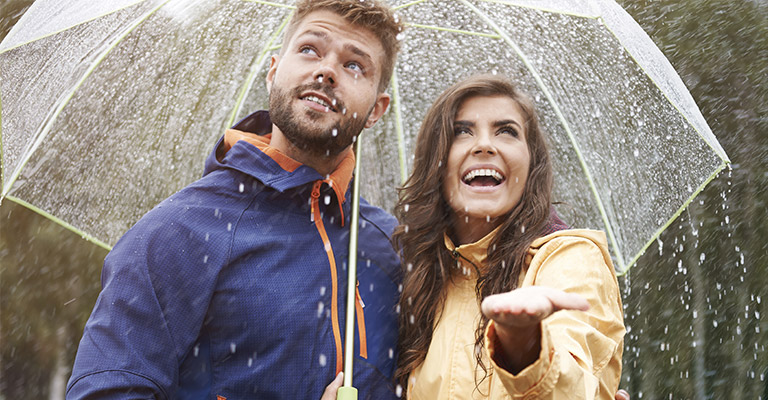 Couple under an umbrella