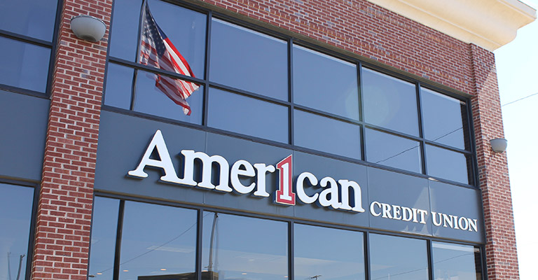 American 1 logo on building