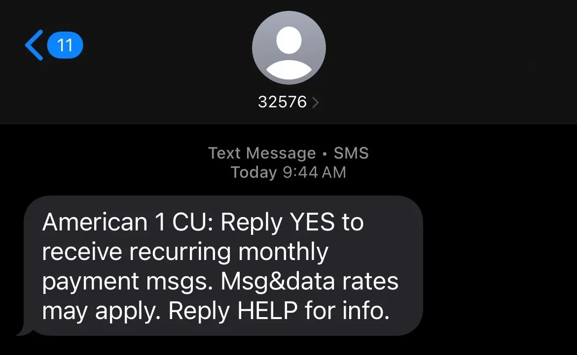 text message example